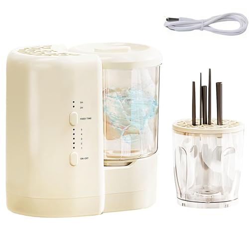 Portable 2-in-1 Makeup Brush Cleaner ? Mini Multi-Function Cleaner for makeup brushes, intimate apparel, and various beauty accessories. USB-powered for efficient small-item washing. (Beige)