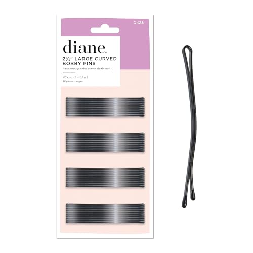 Diane 2.5" Curved Bobby Pins, 40 Count Black Hair Pins