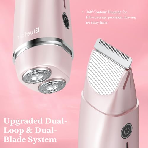 Bluefair 2-in-1 Bikini Trimmer for Women - Waterproof Electric Shaver
