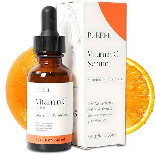 Pur?el 20% Vitamin C Serum for Face ? Brightening Serum with Vitamin E & Ferulic Acid ? Anti-Aging, Dark Spot Remover, Even Skin Tone, Wrinkle Reduction & Radiant Glow ? 1 fl oz