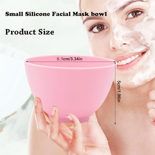 6 Pack Silicone Face Mask Mixing Bowls - Microwave & Freezer Safe, Non-Stick Esthetician Bowls for DIY Skincare, Clay Masks, Hair Color, 3.3-inch Esthetician Supplies(Pink)