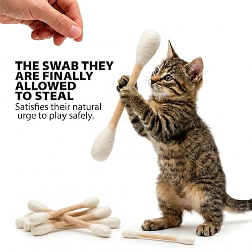 Glaciart One Catnip Cat Toys - 6 Pack Wool Swabs