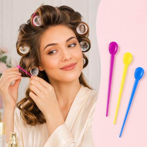 200 Pcs Plastic Hair Roller Pins for Curling & Styling - Colorful Styling Set