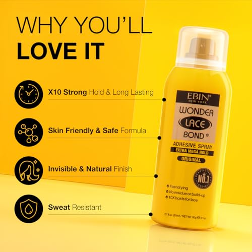 EBIN Wonder Lace Bond Adhesive Spray - Extra Mega Hold 2.7oz