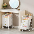 Rolling Makeup Organizer Cart with 9 Compartments & 3 Drawers