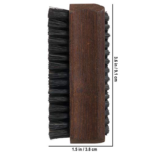 Redecker Natural Pig Bristle Nail Brush with Oiled Thermowood Handle, 3-3/4-Inches, Black