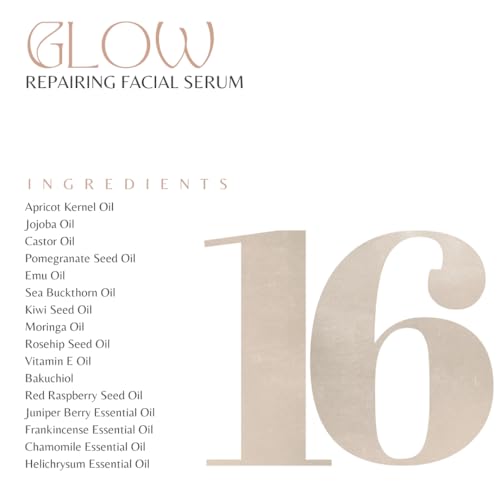 Glow [Repairing Facial Serum] - Antioxidant-rich - Retinol alternative - Reduce signs of aging - Support collagen production - Fade dark spots - Increasing elasticity, firmness, and radiance.