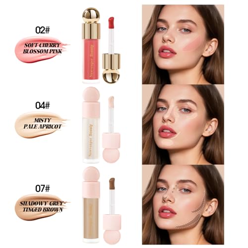 Liquid Contour Blush Highlighter Set - 3 Pc Makeup Kit