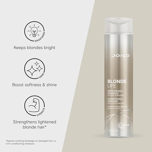 Joico Blonde Life Brightening Shampoo and Conditioner | For Blonde Hair | Add Softness & Smoothness | Sulfate Free | With Monoi & Tamanu Oil