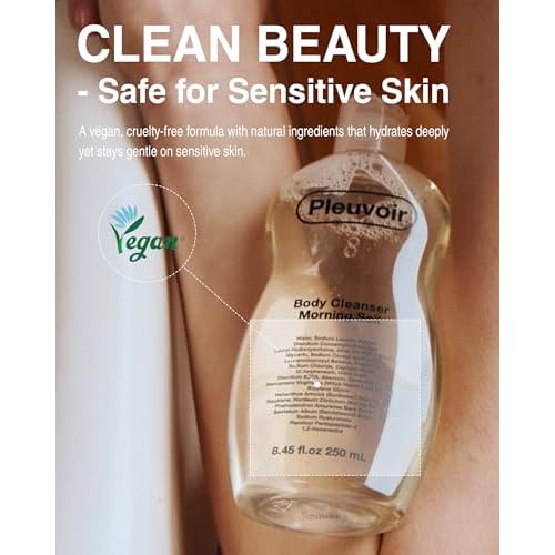 Pleuvoir Luxury Perfume Body Wash Floral Musk - French MANE Fragrance (Tuberose, Iris & Musk) -Rich Moisturizing Foam with 8 Types Hyaluronic Acid, Ceramides, Shower Gel for Dry Skin 8.45 fl.oz