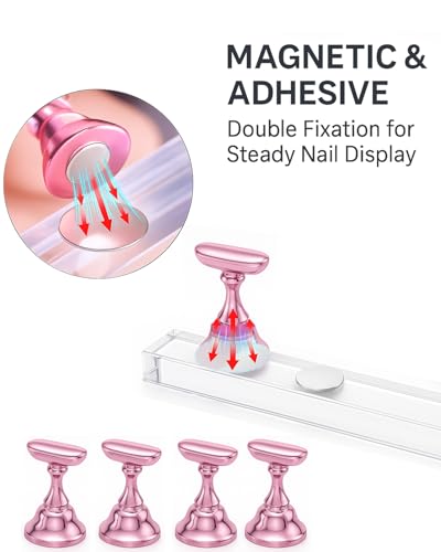 HomTop Magnetic Acrylic Nail Practice Stand & Press-On Display Kit