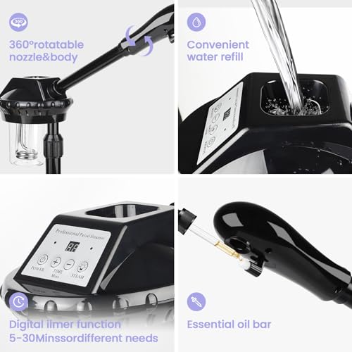 Professional Facial Steamer with Adjustable Stand and Timer