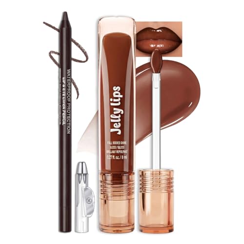 Erinde Nude Ombre Lip Combo Set - Brown Lip Liner & Gloss