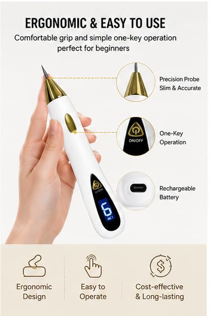 6-in-1 Plasma Pen Skin Tag Remover - 10 Intensity Levels