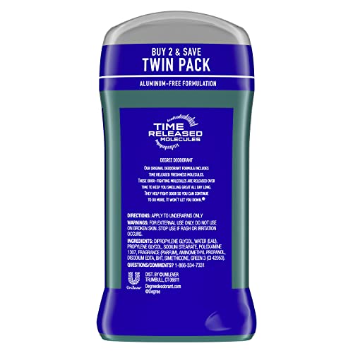 Degree Arctic Edge Deodorant Stick 6 oz Twin Pack - Long-Lasting 48H Freshness