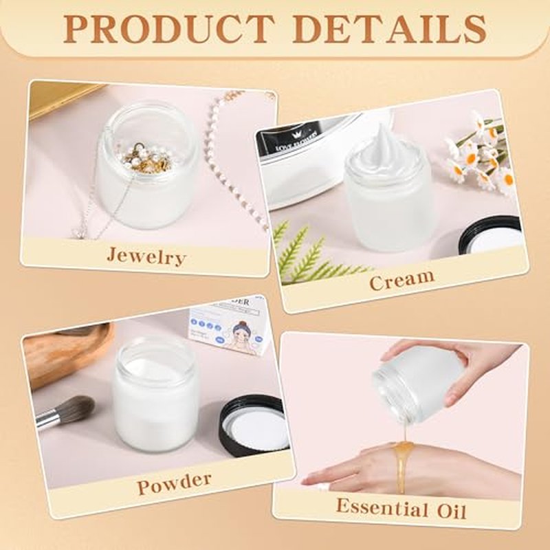 4oz Eco-Friendly Glass Jars with Airtight Black Lids for Skincare