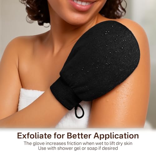 4 Pack Self Tanning Mitt Applicator Kit,Tanning Glove for Self Tan Mitt,Self Tanner Back Applicator,Mini Tan Mit, Exfoliating Mitt, for Sunless Streak-Free Fake Tanning