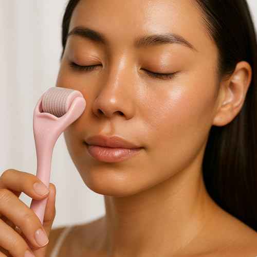 540 Stainless Steel Micropoint Derma Roller ? Microneedling Roller for Face, Scalp & Beard ? Skin Care Tool for Collagen Boost, Wrinkles & Hair Growth ? Storage Case Included (Matte Baby Pink)