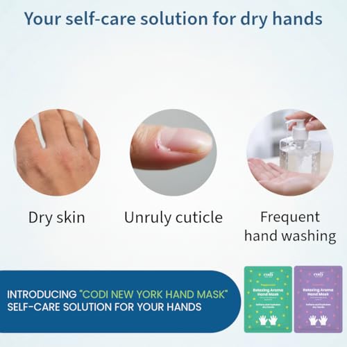 Codi New York Lavender Moisturizing Hand Mask Gloves for Dry Hands, 6 Pack