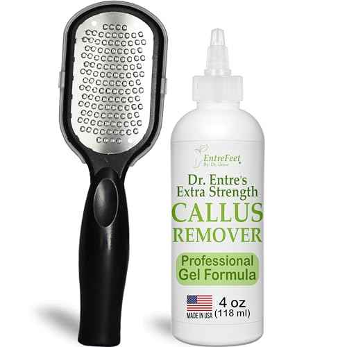 Dr. Entre's Callus Remover Gel & Foot File: Extra Strength Callus Remover for Feet, Foot Callus Remover Care, Pedicure Tools Supplies, Spa Kit, Dead Skin Scrubber, 4 oz