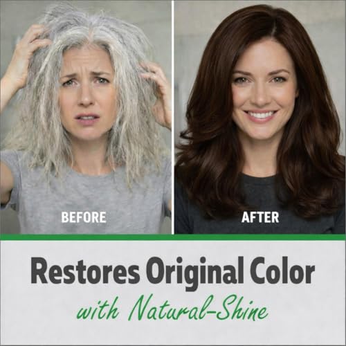 SALSLIM Dark Brown Hair Dye Shampoo 7-in-1 Natural Color Gray Coverage