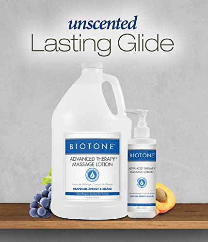 Biotone Advanced Therapy Massage Lotion 8 Oz Hypoallergenic, Fragrance-Free