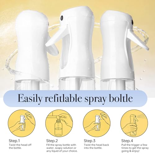 3-Piece 200ml Continuous Spray Bottles for Hair & Plants