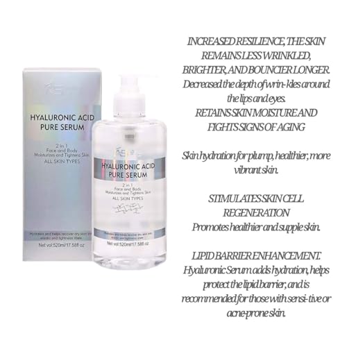 Generic Ashley Shine Hyaluronic Acid Pure Serum 2 in 1 for Face and Body, 520ml