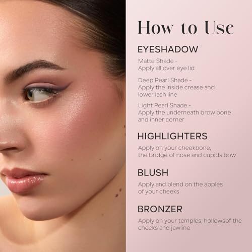 FREEORR Baked Makeup Palette - 4-in-1 Blush, Highlighter, Bronzer & Eyeshadows