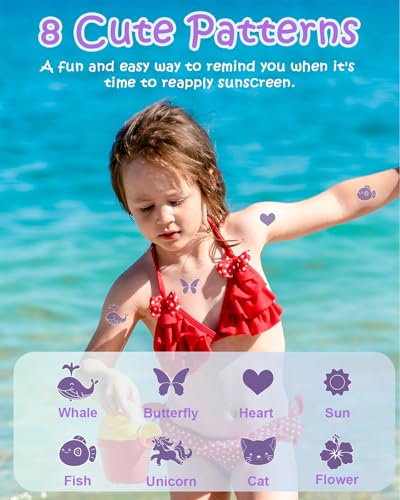 UV Detection Temporary Tattoos - 80 Count Sunscreen Reminder