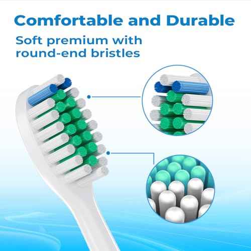 Replacement Toothbrush Heads for Philips Sonicare, Electric Toothbrush Head C1 Compatible with 1100/4100/5100/5300/6100/7500/9300 and More Click-on Handles, 4 Pack