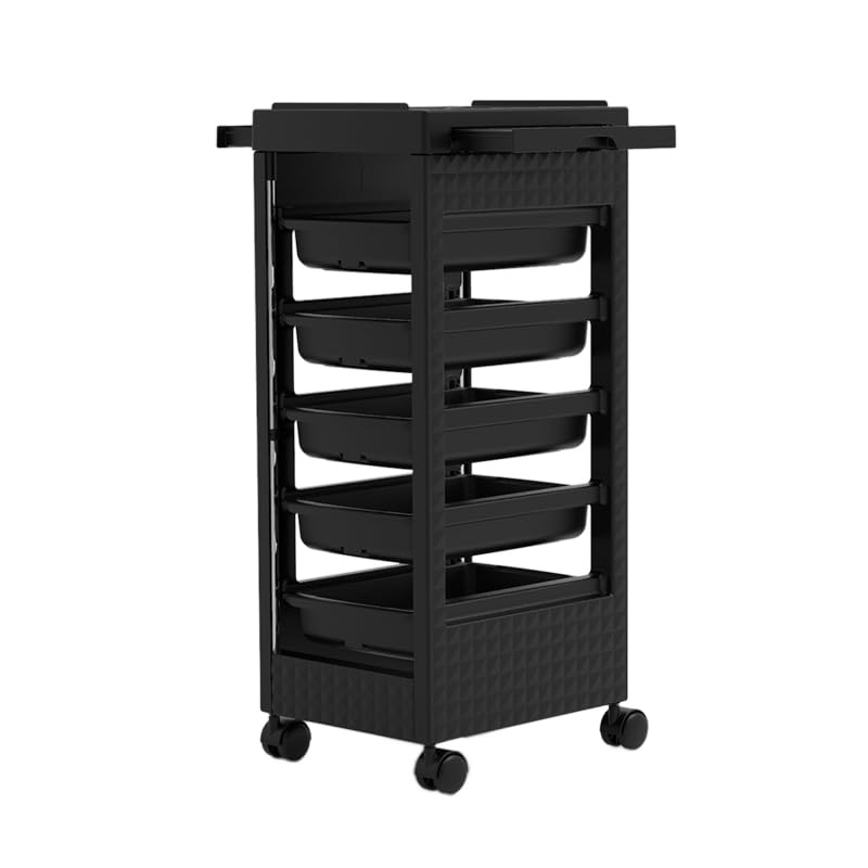 5-Drawer Salon Rolling Trolley with Stainless Steel Frame