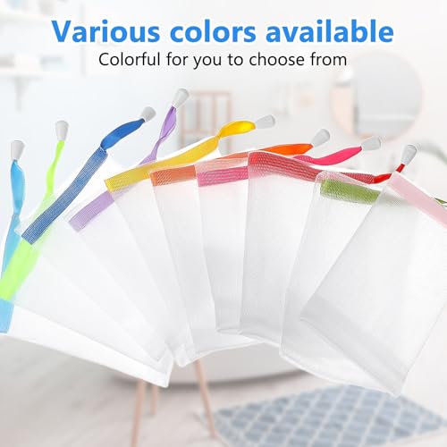 10 Pcs Soap Mesh Bags with Drawstring - Exfoliating Pouch Set