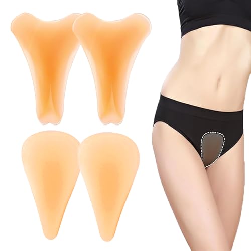 4 Packs C-amel Toe Concealer for Women,Silicone Anti C-amel Toe Guard,Reusable Invisible Self-Adhesive Silicone C-amel Toe Pads for Women,C-amel Toe Cover for Leggings Swimsuits All