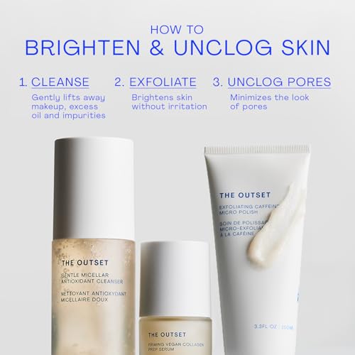 The Outset Exfoliating Caffeine Micro Polish, Brightening, Smoothing & Awakening Physical Face Scrub, Gentle, Fragrance-Free, Clean, Vegan & Gluten-Free Daily Skincare - 3.3 fl oz