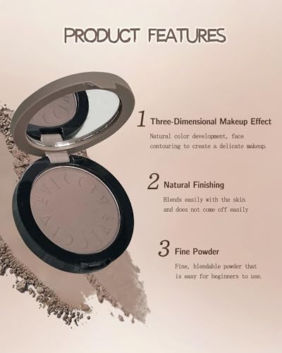 Cool Toned Contour Palette - Matte Face Sculpting Powder with Brush