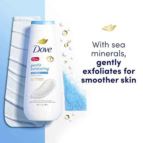 Dove Gentle Exfoliating Body Wash for renewed, Healthy-Looking Skin Sea Minerals Gentle Body exfoliator nourishes and revives Skin 325 ml
