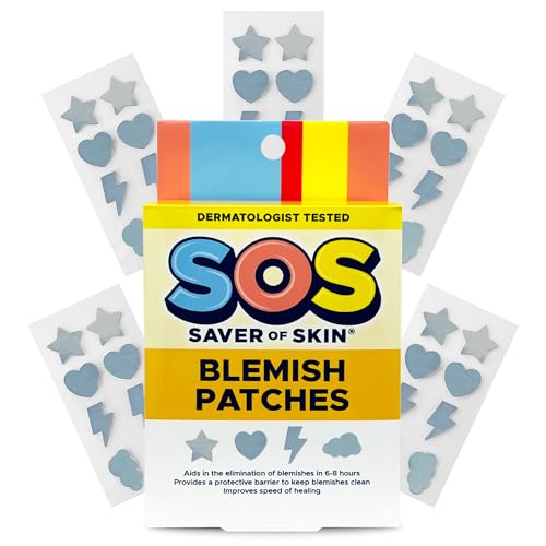 Fun Shape Blemish Patches - Fast Acting Hydrocolloid for Pimples, Zits, Acne, and Face Blemishes - Latex-Free & Vegan with a Splash of Style (Holographic Silver)