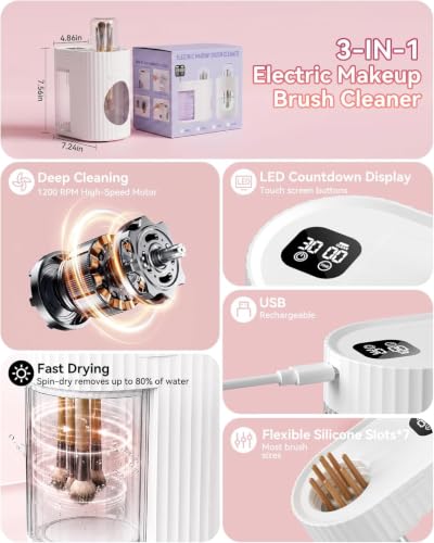 Electric Makeup Brush Cleaner & Dryer - Automatic USB