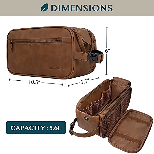 PAVILIA Men's Travel Toiletry Bag, Water-Resistant Dopp Kit