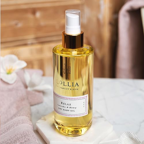 LOLLIA Relax Dry Body Oil, 6.8 Fl. Oz. ? Lavender & Honey ? Women¡¯s, Scented, Moisturizing, Dry Body Oil for Women, For All Skin Types