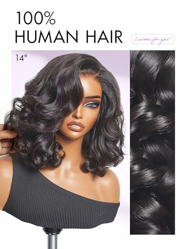 LUVME HAIR 16 Inch Loose Body Wave Wig - 100% Human Hair, HD Lace