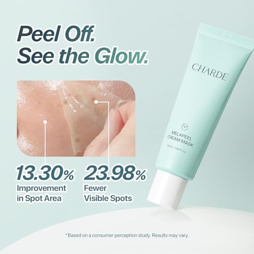 CHARDE Peel Off Cream Mask for Dark Spots, Cream-to-Clear Mask for Brighter, More Even-Looking Skin, At-Home Care Routine (50ml)