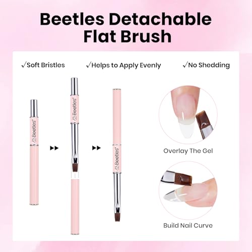 Beetles HEMA-Free Hard Gel for Nails 60g Clear Builder & Flat Brush