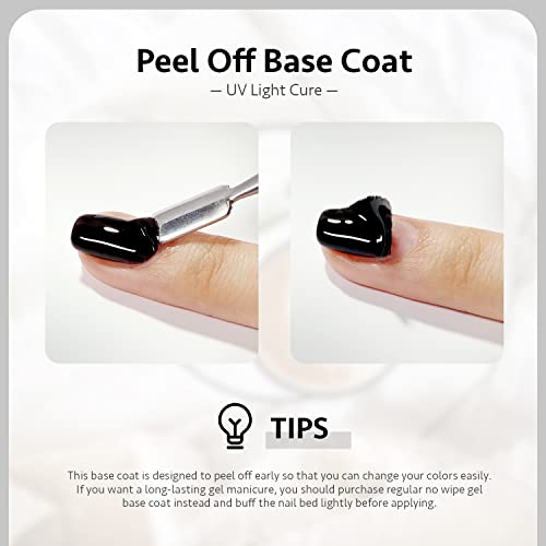 GAOY Peel Off Gel Base Coat - 16ml Clear Peelable Foundation for UV LED Lamp