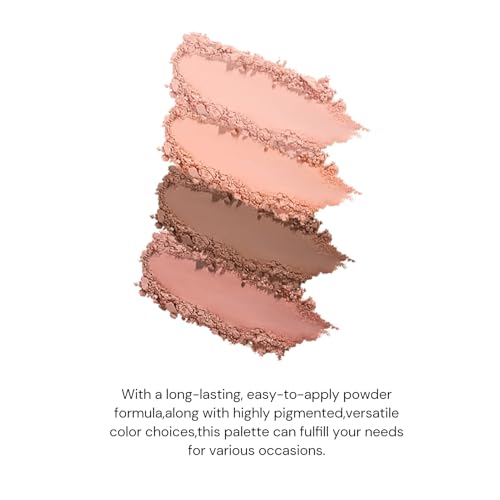 Flower Knows Swan Ballet Six-Color Makeup Palette & Brush Set,Blush,Highlighting & Contour All-in-One Face Makeup Palette with 4 Matte+2 Shimmer Neutral Shades