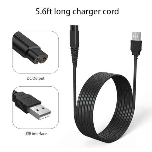 USB Charging Cable Cord for oneisall Low Noise Dog Clippers Model RFC-676 Only- Fit for oneisall Rechargeable Stainless Steel Blade Pet Shaver