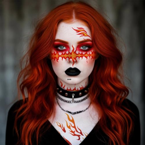 6 Sheets Flame Temporary Tattoo Stickers Waterproof