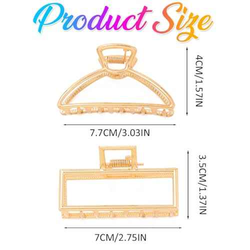 CAKURE Gold Claw Clips Metal Medium Claw Hair Clips Geometric Hair Claws Hair Accessories for Women