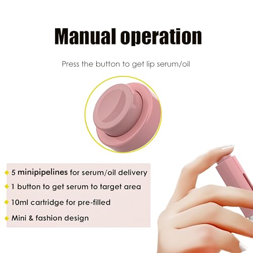 TIDEWISH Pink 0.25mm Derma Roller with Liquid Serum Reservoir for Skin, Lips & Hair